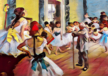 Painting titled "Pop Degas The Dance…" by Tony Rubino, Original Artwork, Acrylic Mounted on Wood Stretcher frame