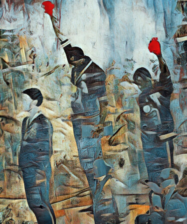 Ζωγραφική με τίτλο "1968 Olympics Black…" από Tony Rubino, Αυθεντικά έργα τέχνης, Ακρυλικό Τοποθετήθηκε στο Ξύλινο φορείο σκ…