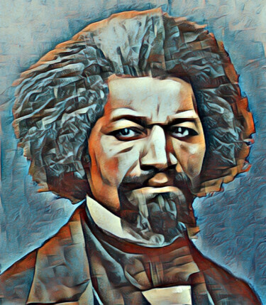 Malerei mit dem Titel "Frederick Douglass…" von Tony Rubino, Original-Kunstwerk, Acryl Auf Keilrahmen aus Holz montiert