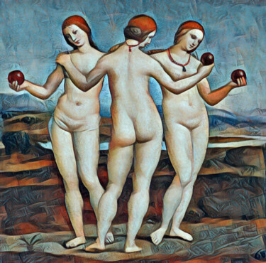 Pintura titulada "Three Graces" por Tony Rubino, Obra de arte original, Acrílico Montado en Bastidor de camilla de madera