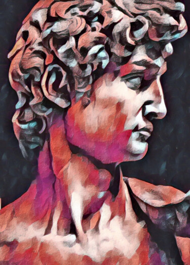 Картина под названием "David Michelangelo…" - Tony Rubino, Подлинное произведение искусства, Акрил Установлен на Деревянная…