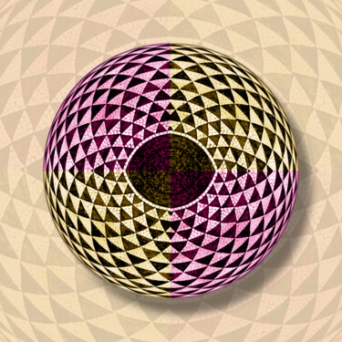 Malerei mit dem Titel "Mosaic Eye Orb" von Tony Rubino, Original-Kunstwerk, Acryl Auf Keilrahmen aus Holz montiert