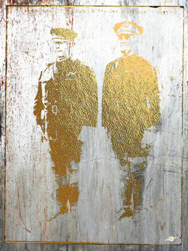 Painting titled "Metallic Men Gold A…" by Tony Rubino, Original Artwork, Acrylic Mounted on Wood Stretcher frame