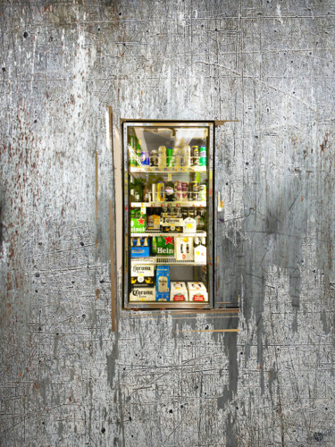 Painting titled "Refrigerator Door" by Tony Rubino, Original Artwork, Acrylic Mounted on Wood Stretcher frame