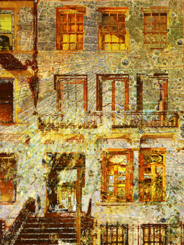 Painting titled "West Side Van Gogh" by Tony Rubino, Original Artwork, Acrylic Mounted on Wood Stretcher frame