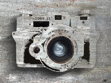 Malerei mit dem Titel "Smile Camera Kodak" von Tony Rubino, Original-Kunstwerk, Acryl Auf Keilrahmen aus Holz montiert