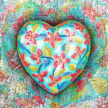 Картина под названием "Heart for Women and…" - Tony Rubino, Подлинное произведение искусства, Акрил Установлен на Деревянная…