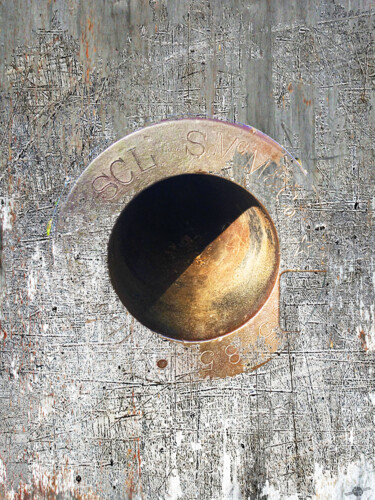 Malarstwo zatytułowany „Rusty Hole 4” autorstwa Tony Rubino, Oryginalna praca, Akryl Zamontowany na Drewniana rama noszy