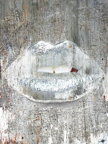 Pintura intitulada "Silver Kiss" por Tony Rubino, Obras de arte originais, Acrílico Montado em Armação em madeira