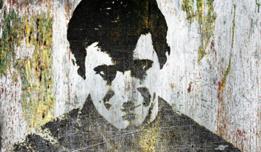 「Psycho by Alfred Hi…」というタイトルの絵画 Tony Rubinoによって, オリジナルのアートワーク, アクリル ウッドストレッチャーフレームにマウント