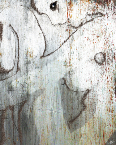 Картина под названием "Curled Woman Metal…" - Tony Rubino, Подлинное произведение искусства, Акрил Установлен на Деревянная…