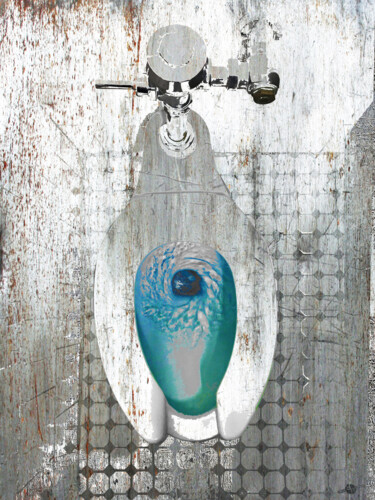 Painting titled "Duchamp Toilet 2" by Tony Rubino, Original Artwork, Acrylic Mounted on Wood Stretcher frame