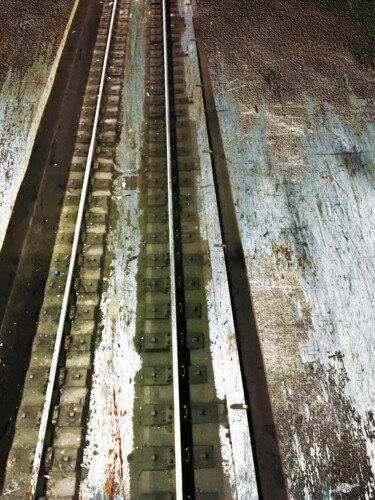 Pintura titulada "Train Tracks" por Tony Rubino, Obra de arte original, Acrílico Montado en Bastidor de camilla de madera
