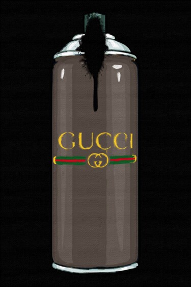 Painting titled "Gucci Spray Paint G…" by Tony Rubino, Original Artwork, Acrylic Mounted on Wood Stretcher frame
