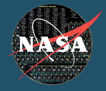 "NASA Periodic Table…" başlıklı Tablo Tony Rubino tarafından, Orijinal sanat, Akrilik Ahşap Sedye çerçevesi üzerine monte ed…
