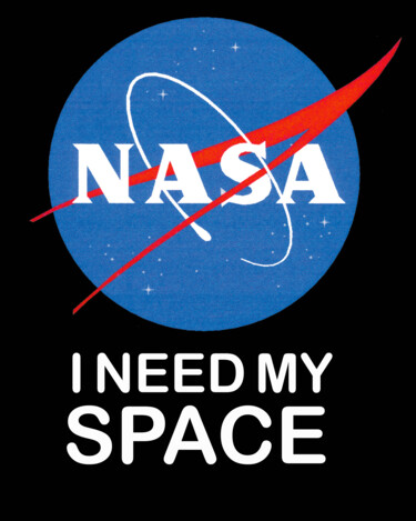 Painting titled "NASA I Need My Space" by Tony Rubino, Original Artwork, Acrylic Mounted on Wood Stretcher frame