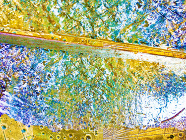 Painting titled "Aqua Metallic Series" by Tony Rubino, Original Artwork, Acrylic Mounted on Wood Stretcher frame