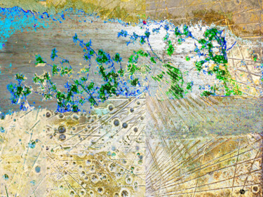 Pintura titulada "Aqua Metallic Shine" por Tony Rubino, Obra de arte original, Acrílico Montado en Bastidor de camilla de ma…
