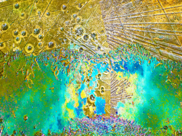 Pintura titulada "Aqua Metallic Clear…" por Tony Rubino, Obra de arte original, Acrílico Montado en Bastidor de camilla de m…