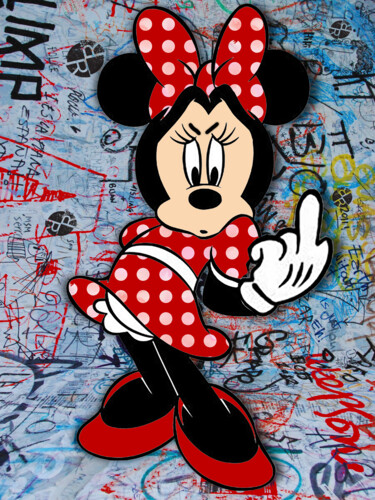 Malerei mit dem Titel "Minnie Mouse Finger…" von Tony Rubino, Original-Kunstwerk, Acryl Auf Keilrahmen aus Holz montiert