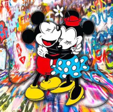 Картина под названием "Mickey And Minnie M…" - Tony Rubino, Подлинное произведение искусства, Акрил Установлен на Деревянная…