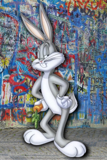 Pintura intitulada "Bugs Bunny Pop Art…" por Tony Rubino, Obras de arte originais, Acrílico Montado em Armação em madeira