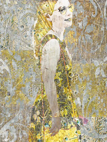 제목이 "New Dress"인 미술작품 Tony Rubino로, 원작, 아크릴 나무 들것 프레임에 장착됨