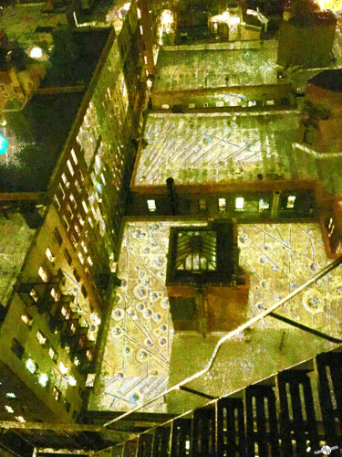 Картина под названием "From Above Rooftop…" - Tony Rubino, Подлинное произведение искусства, Акрил Установлен на Деревянная…