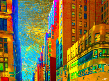 Картина под названием "Urban Hope New York…" - Tony Rubino, Подлинное произведение искусства, Акрил Установлен на Деревянная…