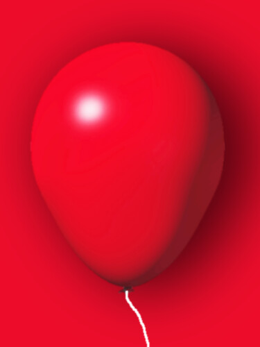 Painting titled "Red Balloon" by Tony Rubino, Original Artwork, Acrylic Mounted on Wood Stretcher frame