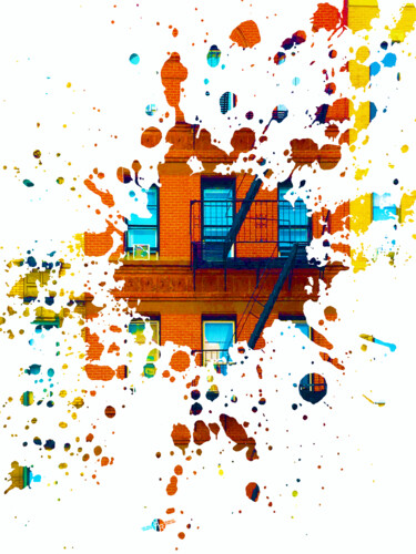 绘画 标题为“Building New York C…” 由Tony Rubino, 原创艺术品, 丙烯 安装在木质担架架上