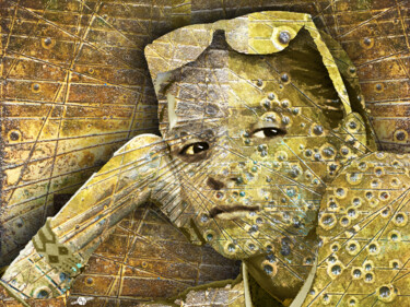 Картина под названием "Far Away Eyes" - Tony Rubino, Подлинное произведение искусства, Акрил Установлен на Деревянная рама д…