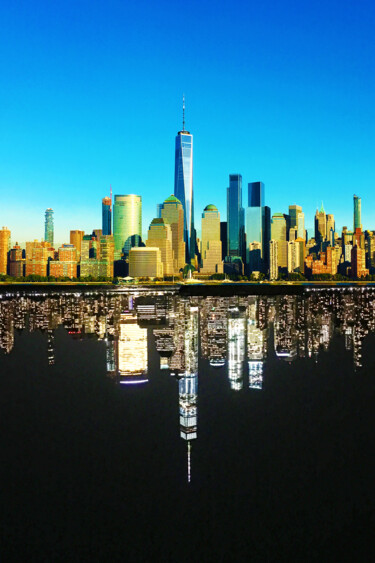 Pintura titulada "Manhattan New York…" por Tony Rubino, Obra de arte original, Acrílico Montado en Bastidor de camilla de ma…