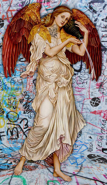Peinture intitulée "Angel With Jug Graf…" par Tony Rubino, Œuvre d'art originale, Acrylique Monté sur Châssis en bois