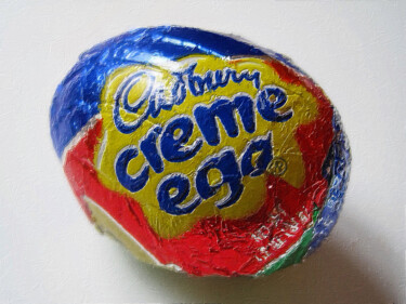 "Cadbury Egg 2" başlıklı Tablo Tony Rubino tarafından, Orijinal sanat, Akrilik Ahşap Sedye çerçevesi üzerine monte edilmiş