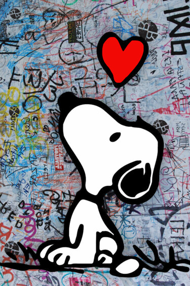Pintura intitulada "Snoopy And Woodstoc…" por Tony Rubino, Obras de arte originais, Acrílico Montado em Armação em madeira