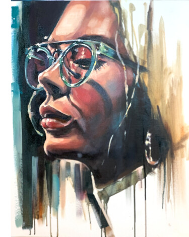 Painting titled "Rose Tinted Glasses" by Tonya Seiler, Original Artwork, Oil