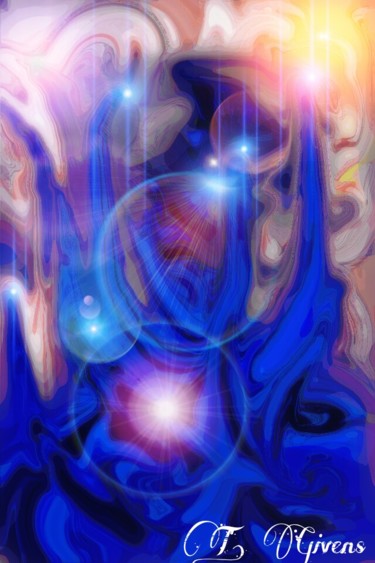Digitale Kunst mit dem Titel "Blue dream" von T. Givens, Original-Kunstwerk, Digitale Malerei