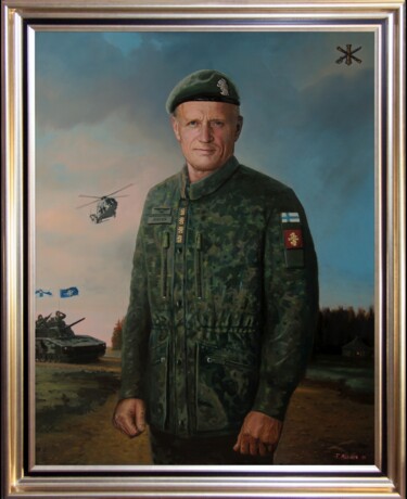 Painting titled "The Commander of th…" by Tony Mäkinen, Original Artwork, Oil