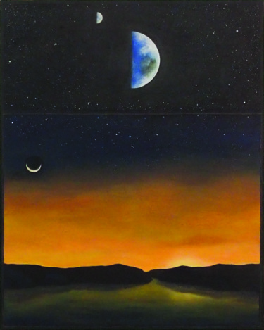 Peinture intitulée "cosmos, lua, céu, s…" par Tony Pereira Ferreira, Œuvre d'art originale, Acrylique