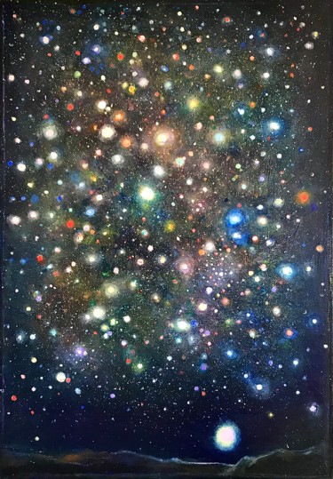 Malerei mit dem Titel "night, nuit, sky, c…" von Tony Pereira Ferreira, Original-Kunstwerk, Acryl