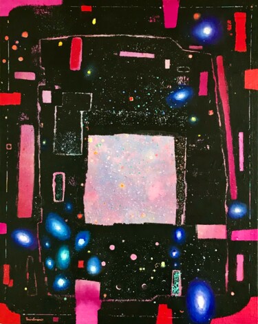 Painting titled "acrylic, cosmos, ni…" by Tony Pereira Ferreira, Original Artwork, Acrylic