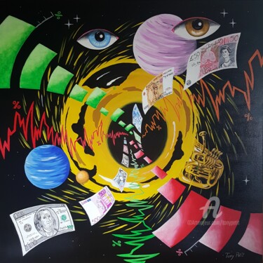 绘画 标题为“Financial cannibali…” 由Tony Petit, 原创艺术品, 油