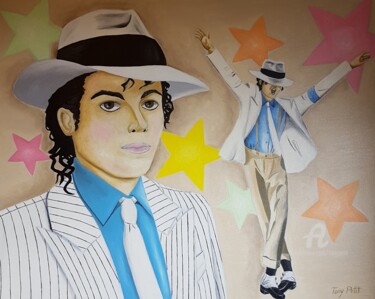 Картина под названием "Mickael Jackson - P…" - Tony Petit, Подлинное произведение искусства, Масло