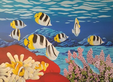 Peinture intitulée "Aquarium" par Tony Petit, Œuvre d'art originale, Huile