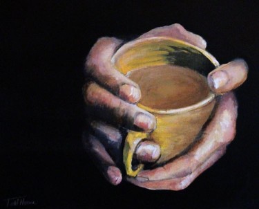 Картина под названием "Cup of Comfort" - Toolittletime, Подлинное произведение искусства, Масло