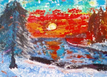 Картина под названием "Зимнее солнце (Wint…" - Даниил Грачиков, Подлинное произведение искусства