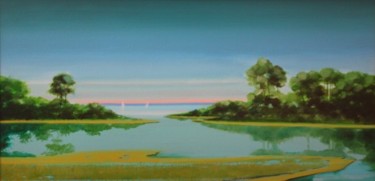 Painting titled "Essex river Cape Ann" by Topcu, Original Artwork, Oil