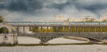 Painting titled "Le Pont de Bir-Hake…" by Tophdraw, Original Artwork, Oil