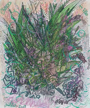 Pintura intitulada ""herbe en folie"" por Girerd Christophe, Obras de arte originais, Acrílico